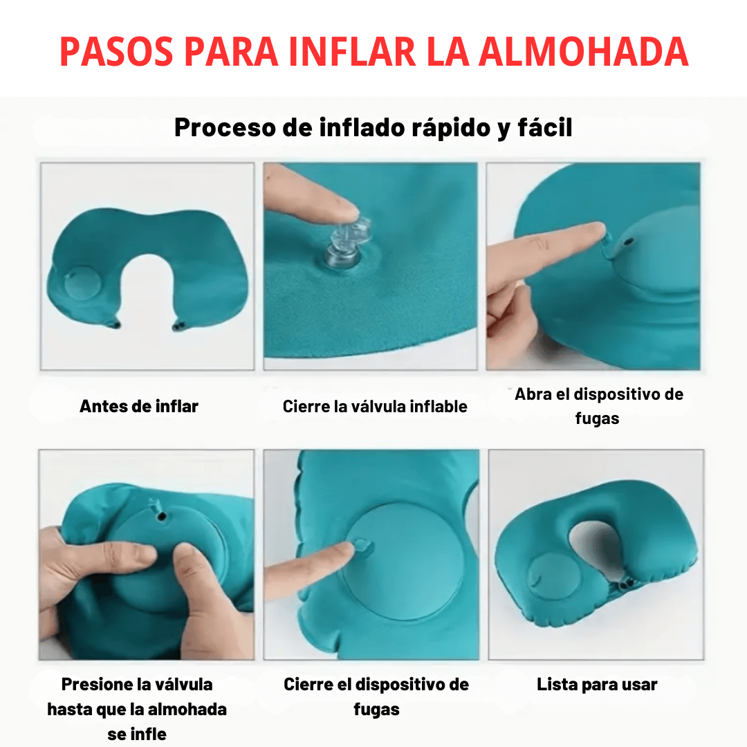 Almohada de Cuello Inflable | Descanso & Relajante para Viajes