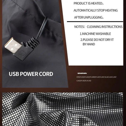 Chaqueta Térmica Eléctrica con 9 Zonas de Calor para Hombre y Mujer, Abrigo de Gráfeno con Calefacción USB para Deportes y Camping