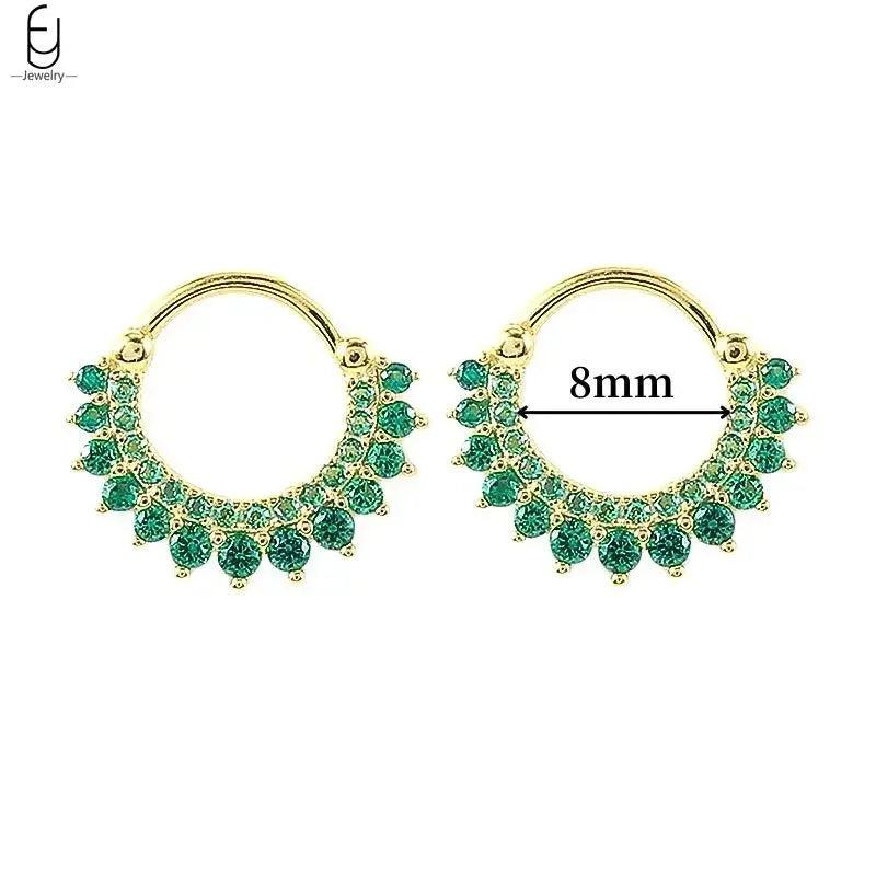 Pendientes de Aro con Corazón en Plata Esterlina 925 y Zirconia Verde, Joyería de Lujo para Mujer, Regalos Elegantes