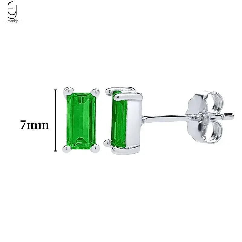 Pendientes de Aro con Corazón en Plata Esterlina 925 y Zirconia Verde, Joyería de Lujo para Mujer, Regalos Elegantes