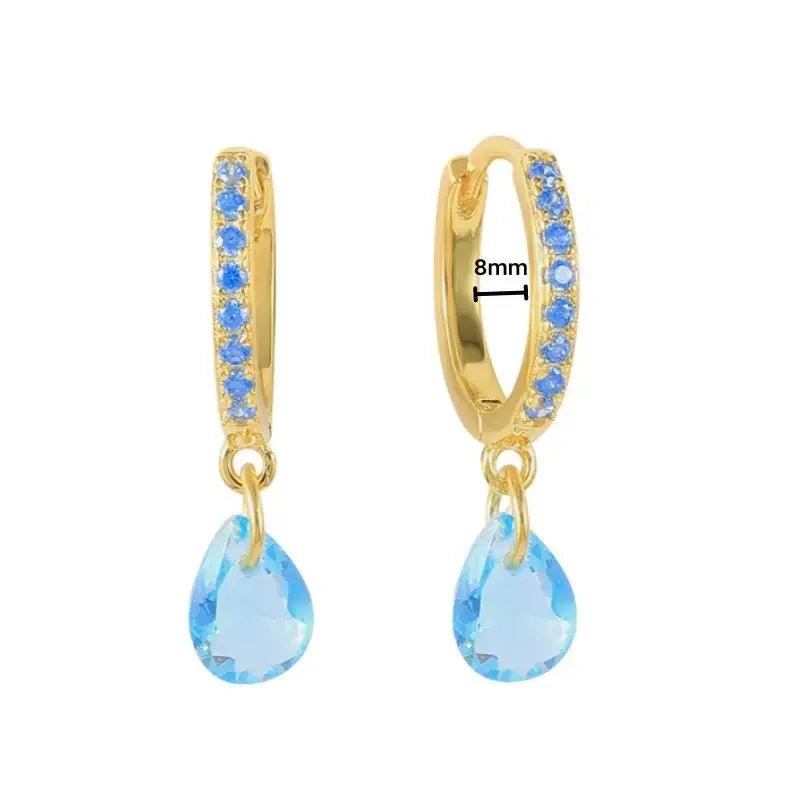 Pendientes de Plata Esterlina 925 con Turquesa Azul, Pendientes de Círculo de Lujo para Mujer, Joyería de Moda Elegante