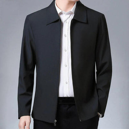 MANTLCONX Newest Solid Business Men's Jacket Male Slim Fit Outerwear Men Zip Up Jacket Men Spring Thin Jacket Men's Clothing