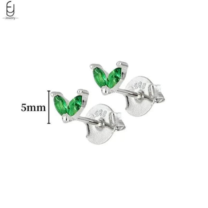 Pendientes de Aro con Corazón en Plata Esterlina 925 y Zirconia Verde, Joyería de Lujo para Mujer, Regalos Elegantes