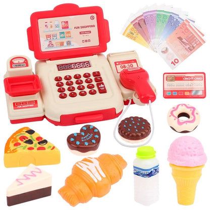 Simulation Shopping Cash House Toys Electronic Game Lighting And Sound Effects Supermarket Cashier Toys