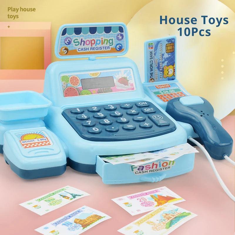 Simulation Shopping Cash House Toys Electronic Game Lighting And Sound Effects Supermarket Cashier Toys