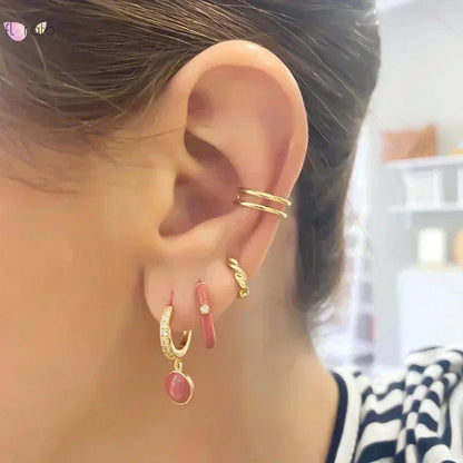 Pendientes de Aro de Plata Esterlina 925 con Cristal Rosa y Corazón, Joyería de Lujo para Mujer, Regalo Elegante y Premium