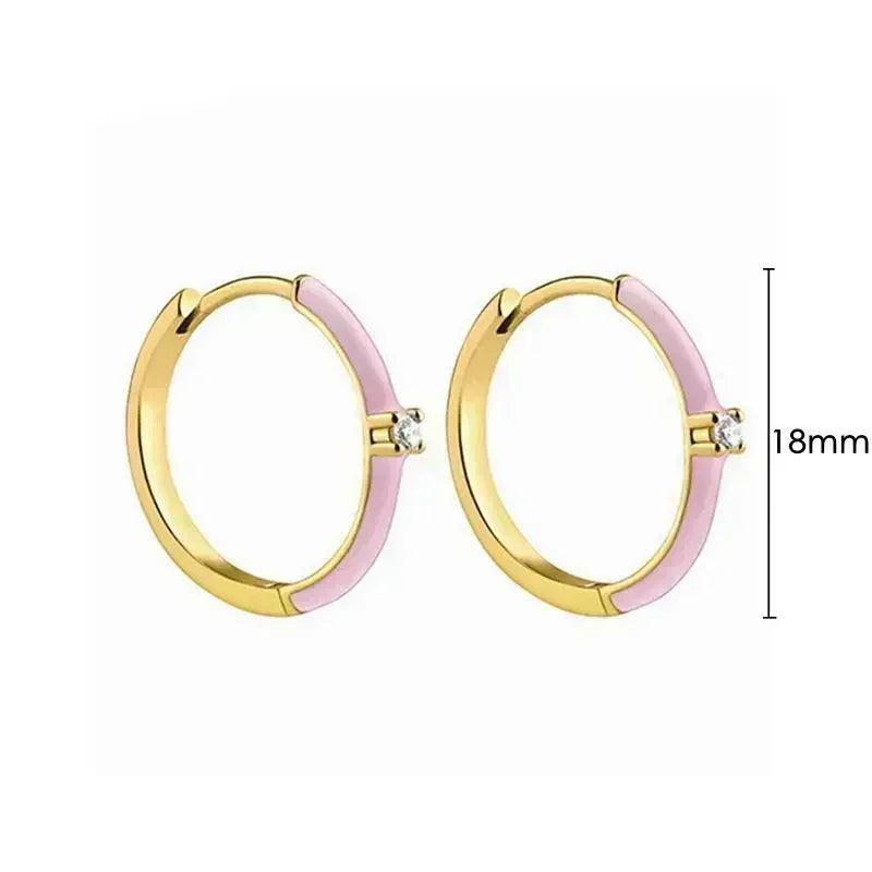 Pendientes de Aro de Plata Esterlina 925 con Cristal Rosa y Corazón, Joyería de Lujo para Mujer, Regalo Elegante y Premium