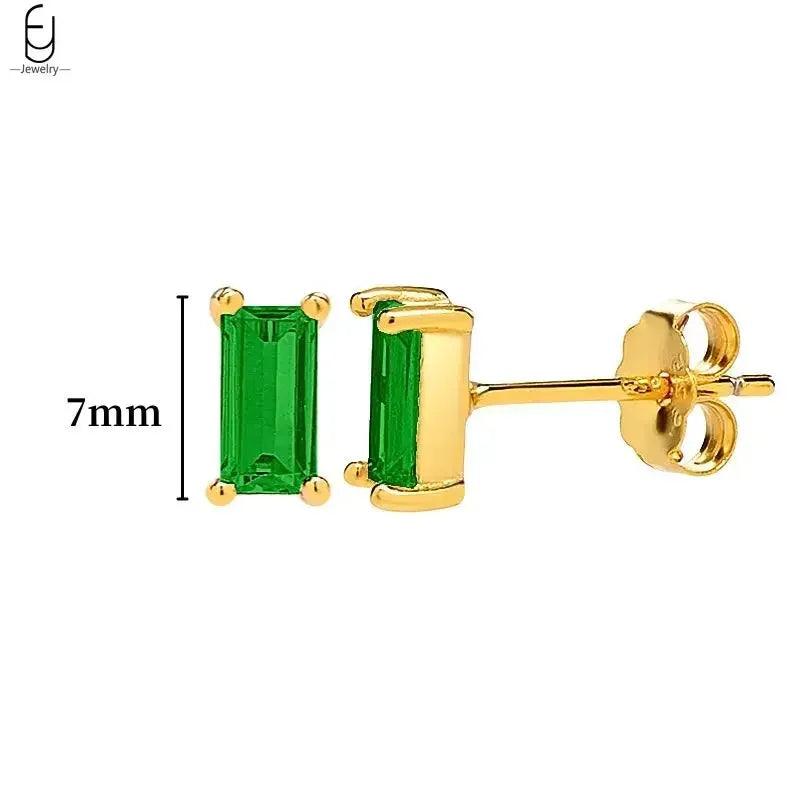 Pendientes de Aro con Corazón en Plata Esterlina 925 y Zirconia Verde, Joyería de Lujo para Mujer, Regalos Elegantes