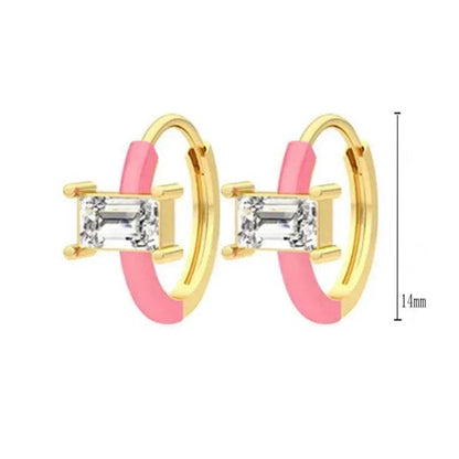 Pendientes de Aro de Plata Esterlina 925 con Cristal Rosa y Corazón, Joyería de Lujo para Mujer, Regalo Elegante y Premium