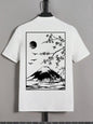 Tokyo Sakura Mount Fuji Business Card T Shirt Men Fashion Tee Clothing Cotton Summer Casual Tops Hip Hop Loose Cotton T-Shirt