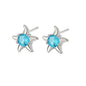 Pendientes de Plata Esterlina 925 con Turquesa Azul, Pendientes de Círculo de Lujo para Mujer, Joyería de Moda Elegante