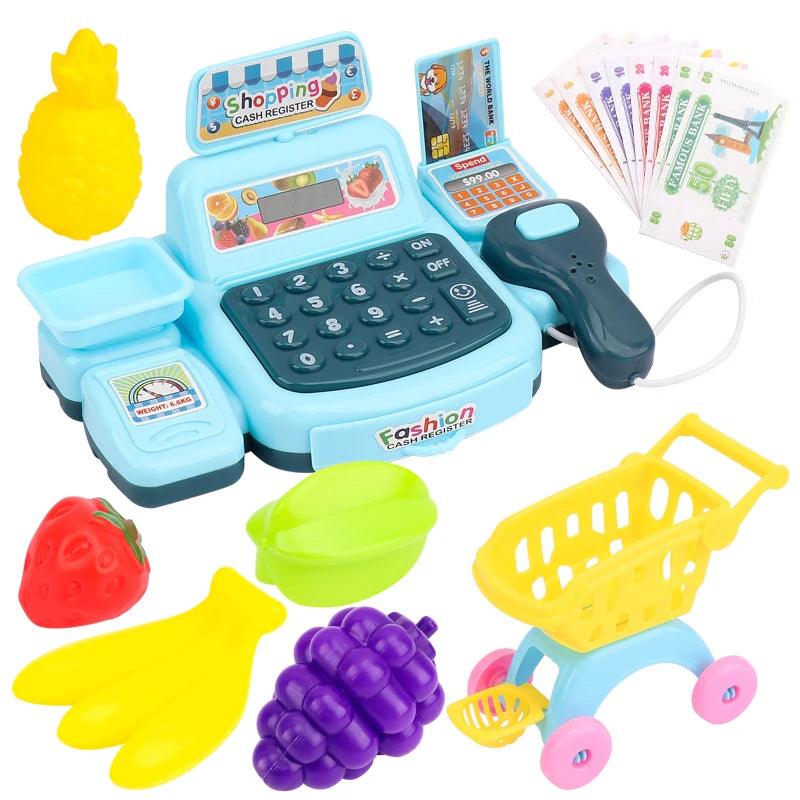 Simulation Shopping Cash House Toys Electronic Game Lighting And Sound Effects Supermarket Cashier Toys