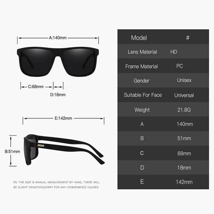 Fashion Vintage Square Sunglasses Men Women Luxury Brand Designer Men's Sun Glasses Driving Fishing UV400 Eyewear Man