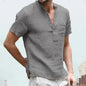 Summer New Men's Short-Sleeved T-shirt Cotton and Linen Led Casual Men's T-shirt Shirt Male  Breathable S-3XL