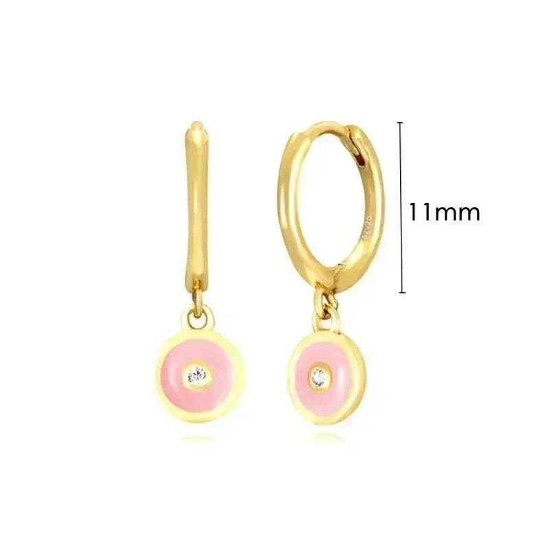 Pendientes de Aro de Plata Esterlina 925 con Cristal Rosa y Corazón, Joyería de Lujo para Mujer, Regalo Elegante y Premium