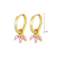 Pendientes de Aro de Plata Esterlina 925 con Cristal Rosa y Corazón, Joyería de Lujo para Mujer, Regalo Elegante y Premium