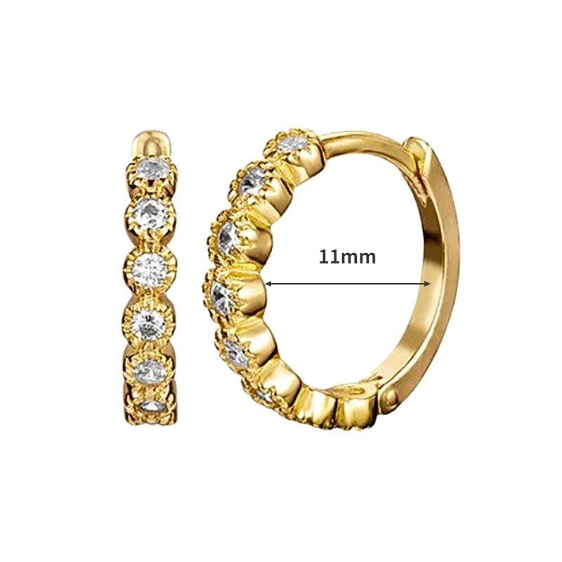 Women's 925 Sterling Silver Ear Needle Crystal Zircon Water Droplets Stud Hoop Gold Huggie Earrings Premium Luxury Party Jewelry