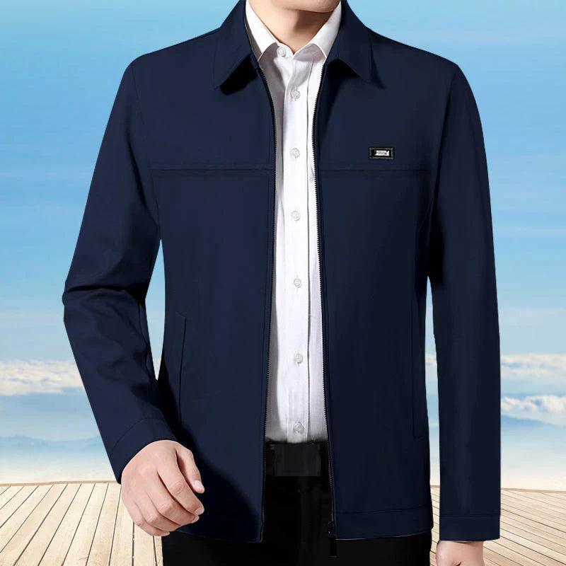 MANTLCONX Newest Solid Business Men's Jacket Male Slim Fit Outerwear Men Zip Up Jacket Men Spring Thin Jacket Men's Clothing