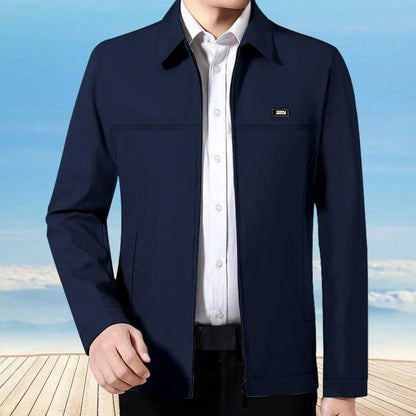 MANTLCONX Newest Solid Business Men's Jacket Male Slim Fit Outerwear Men Zip Up Jacket Men Spring Thin Jacket Men's Clothing