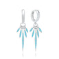 Pendientes de Plata Esterlina 925 con Turquesa Azul, Pendientes de Círculo de Lujo para Mujer, Joyería de Moda Elegante