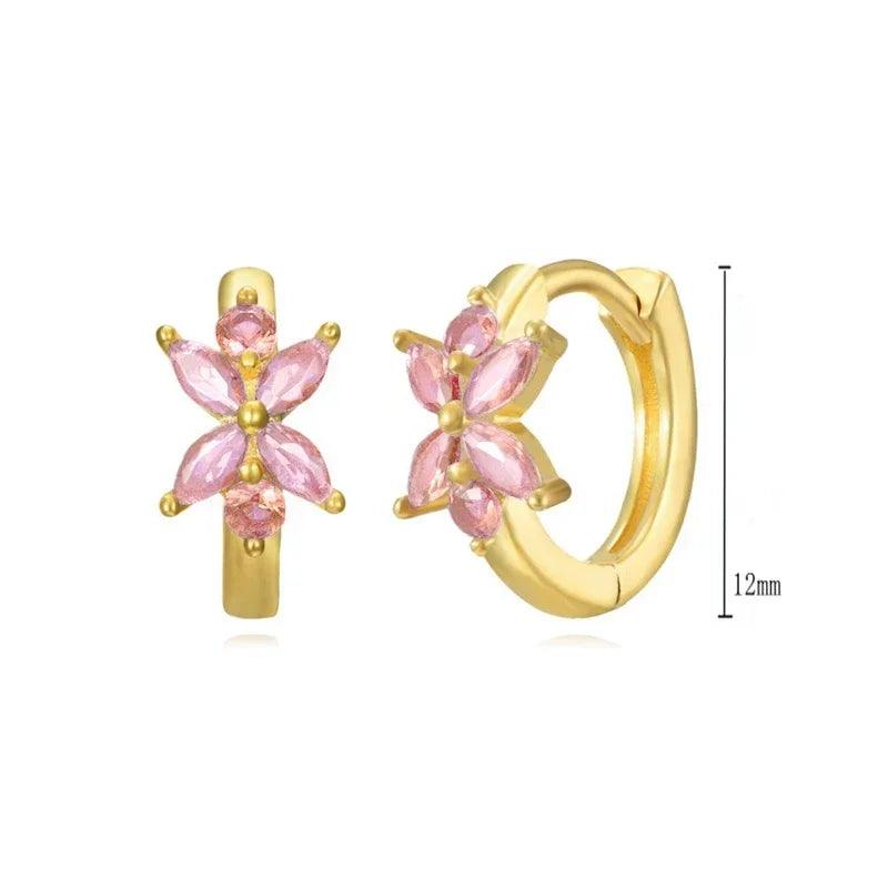 Pendientes de Aro de Plata Esterlina 925 con Cristal Rosa y Corazón, Joyería de Lujo para Mujer, Regalo Elegante y Premium