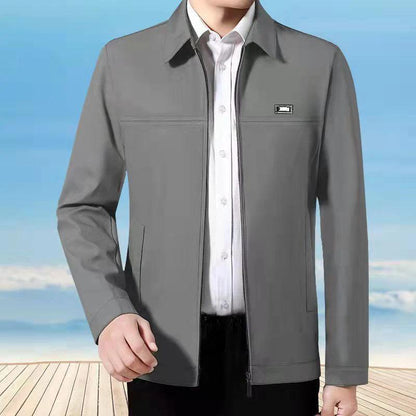 MANTLCONX Newest Solid Business Men's Jacket Male Slim Fit Outerwear Men Zip Up Jacket Men Spring Thin Jacket Men's Clothing