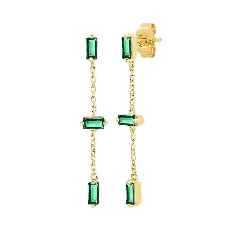 Pendientes de Aro con Corazón en Plata Esterlina 925 y Zirconia Verde, Joyería de Lujo para Mujer, Regalos Elegantes