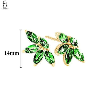 Pendientes de Aro con Corazón en Plata Esterlina 925 y Zirconia Verde, Joyería de Lujo para Mujer, Regalos Elegantes