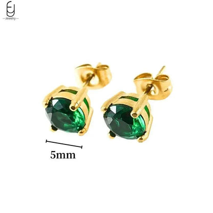 Pendientes de Aro con Corazón en Plata Esterlina 925 y Zirconia Verde, Joyería de Lujo para Mujer, Regalos Elegantes