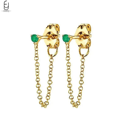 Pendientes de Aro con Corazón en Plata Esterlina 925 y Zirconia Verde, Joyería de Lujo para Mujer, Regalos Elegantes