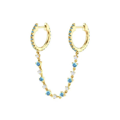 Pendientes de Plata Esterlina 925 con Turquesa Azul, Pendientes de Círculo de Lujo para Mujer, Joyería de Moda Elegante