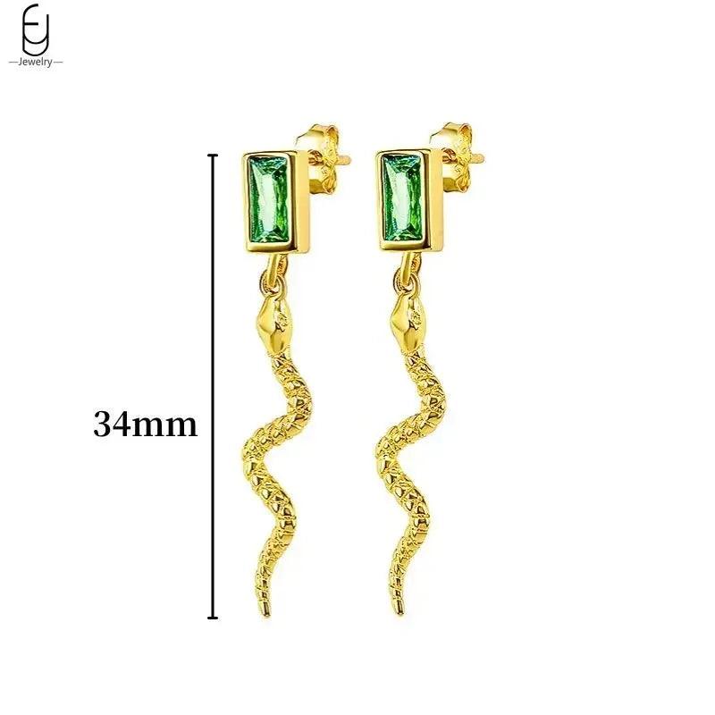 Pendientes de Aro con Corazón en Plata Esterlina 925 y Zirconia Verde, Joyería de Lujo para Mujer, Regalos Elegantes