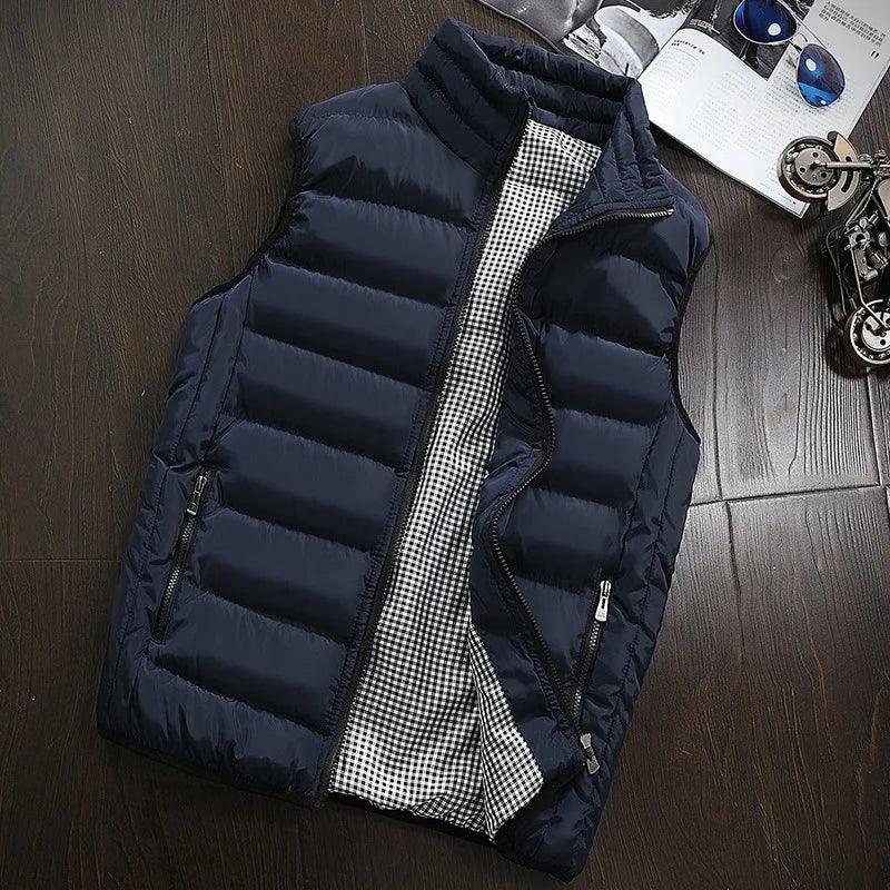 Men Vest Windproof Vest Men Jacket Sleeveless Vest Winter Jacket Casual Coat Men down Cotton Warm Thicken Waistcoat thick gilet