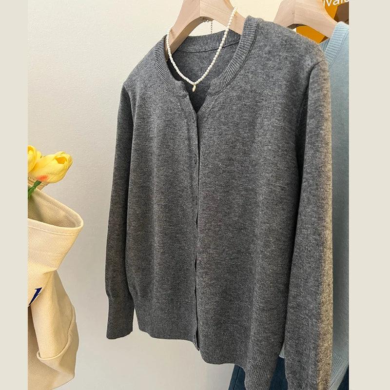 New Fashion Women's Thin Fleece Knit Loose Short Cashmere Sweater Round Neck, Warm Korean Sle Casual Female Sweater Top Cloting