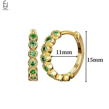 Pendientes de Aro con Corazón en Plata Esterlina 925 y Zirconia Verde, Joyería de Lujo para Mujer, Regalos Elegantes