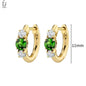 Pendientes de Aro con Corazón en Plata Esterlina 925 y Zirconia Verde, Joyería de Lujo para Mujer, Regalos Elegantes