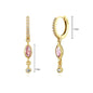 Pendientes de Aro de Plata Esterlina 925 con Cristal Rosa y Corazón, Joyería de Lujo para Mujer, Regalo Elegante y Premium