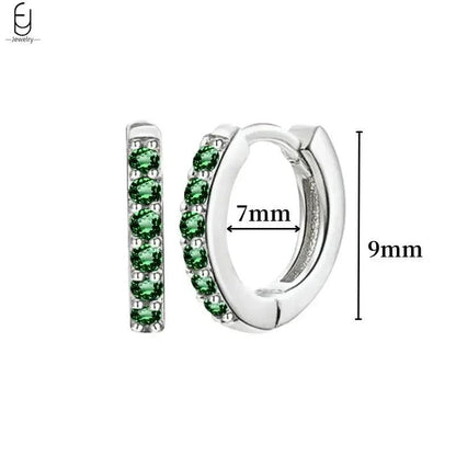 Pendientes de Aro con Corazón en Plata Esterlina 925 y Zirconia Verde, Joyería de Lujo para Mujer, Regalos Elegantes