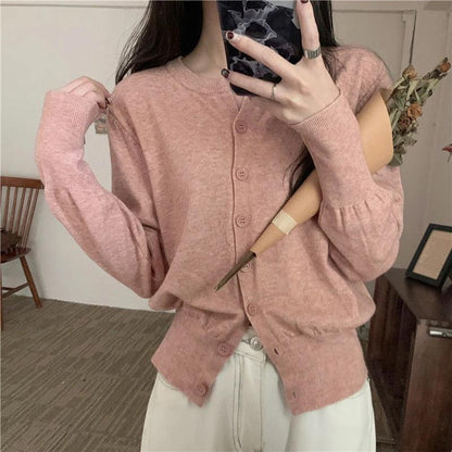 New Fashion Women's Thin Fleece Knit Loose Short Cashmere Sweater Round Neck, Warm Korean Sle Casual Female Sweater Top Cloting