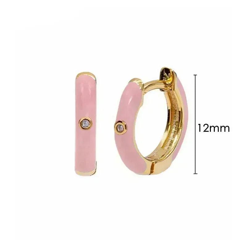 Pendientes de Aro de Plata Esterlina 925 con Cristal Rosa y Corazón, Joyería de Lujo para Mujer, Regalo Elegante y Premium