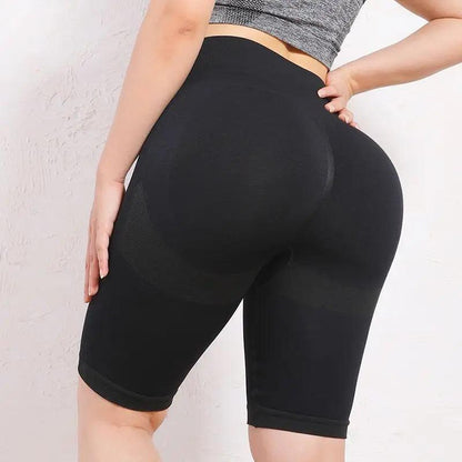 Women Butt Lifting Yoga Shorts Elastic Workout High Waist Tummy Control Ruched Booty Pants Seamless Gym Compression Tights