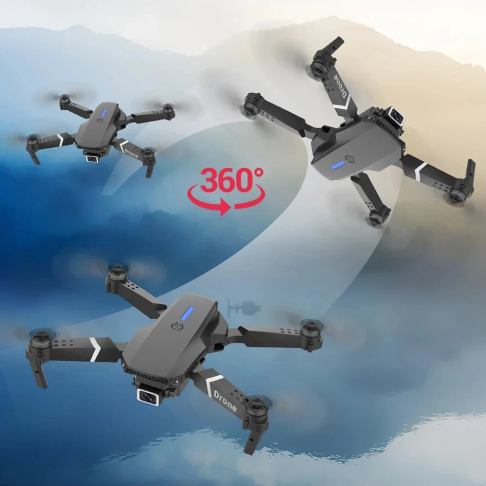 Professional Drone E88 4K Wide-Angle HD 1080P Camera WiFi FPV Height Hold Foldable RC Drone Quadrotor Helicopter Children's Toys