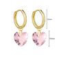 Pendientes de Aro de Plata Esterlina 925 con Cristal Rosa y Corazón, Joyería de Lujo para Mujer, Regalo Elegante y Premium