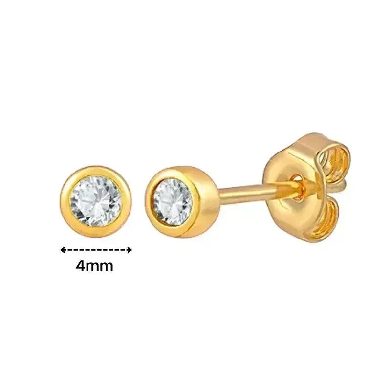 Women's 925 Sterling Silver Ear Needle Crystal Zircon Water Droplets Stud Hoop Gold Huggie Earrings Premium Luxury Party Jewelry