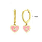 Pendientes de Aro de Plata Esterlina 925 con Cristal Rosa y Corazón, Joyería de Lujo para Mujer, Regalo Elegante y Premium