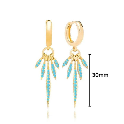 Pendientes de Plata Esterlina 925 con Turquesa Azul, Pendientes de Círculo de Lujo para Mujer, Joyería de Moda Elegante