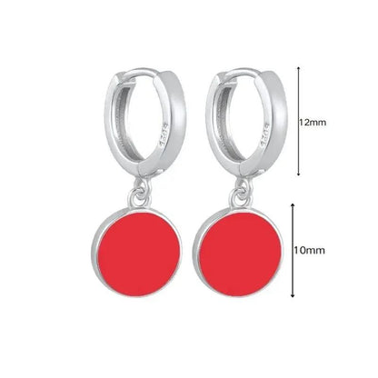 Pendientes de Aro con Colgante de Cristal Rojo Rosa en Plata Esterlina 925, Joyería Elegante para Mujer, Regalos de Moda