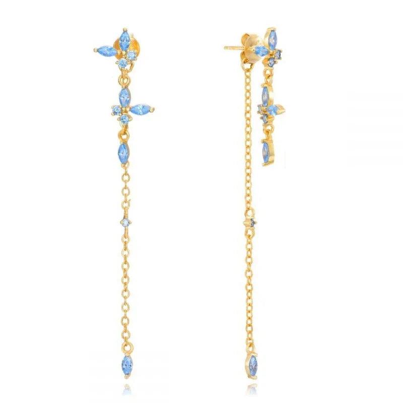 Pendientes de Plata Esterlina 925 con Turquesa Azul, Pendientes de Círculo de Lujo para Mujer, Joyería de Moda Elegante