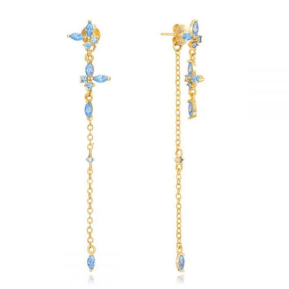 Pendientes de Plata Esterlina 925 con Turquesa Azul, Pendientes de Círculo de Lujo para Mujer, Joyería de Moda Elegante