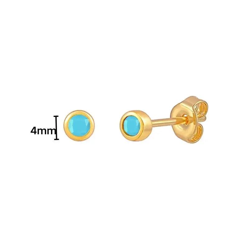 Pendientes de Plata Esterlina 925 con Turquesa Azul, Pendientes de Círculo de Lujo para Mujer, Joyería de Moda Elegante